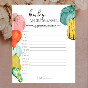 Papier Oh Mon Gourd ! - Jeu Baby shower Word Scramble