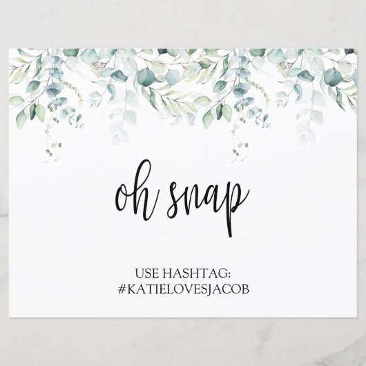 Papier Oh Snap Instagram # Sign - Mariage Eucalyptus (Devant)