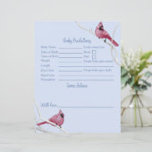 Papier Oiseaux D'Hiver Prédictions Et Conseils Baby showe (Debout devant)