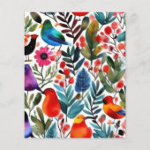 Papier Oiseaux et fleurs colorés (Dos)