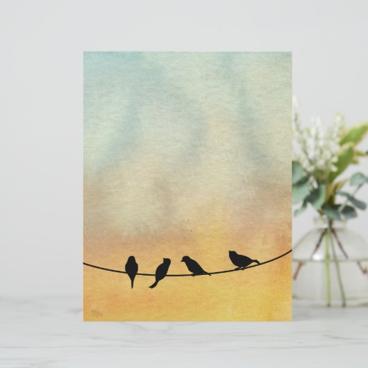 Papier Oiseaux sur fil (Debout devant)