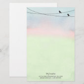 Papier Oiseaux sur un fil personnel stationnaire (Devant / Derrière)