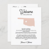Papier OKLAHOMA Bienvenue Lettre & Itinéraire N'IMPORTE Q (Devant / Derrière)