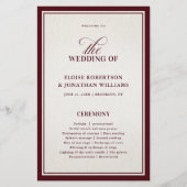 Papier Old Money Modern Formal Burgundy Wedding Program (Devant)