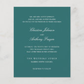 Papier Old Money Teal Classic Wedding Invite (Devant)
