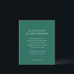 Papier Olga Emerald Green Faire-part de mariage moderne<br><div class="desc">Invitations de mariage modernes avec un design propre et simple avec des polices audacieuses.</div>