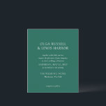 Papier Olga Emerald Green Faire-part de mariage moderne<br><div class="desc">Invitations de mariage modernes avec un design propre et simple avec des polices audacieuses.</div>