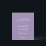 Papier Olga Purple Faire-part de mariage moderne<br><div class="desc">Invitations de mariage modernes avec un design propre et simple avec des polices audacieuses.</div>