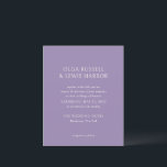 Papier Olga Purple Faire-part de mariage moderne<br><div class="desc">Invitations de mariage modernes avec un design propre et simple avec des polices audacieuses.</div>