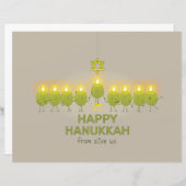 Papier Olive Hanoukka Menorah (Devant / Derrière)