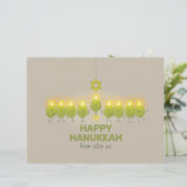 Papier Olive Hanoukka Menorah (Debout devant)