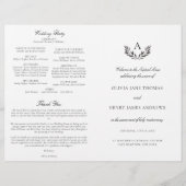 Papier Olivia Black & White Catholic Mariage Mass Program (Devant)