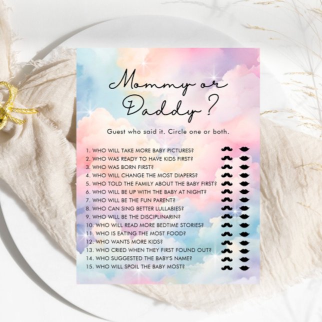 Papier On est dans le nuage 9 Baby shower maman ou papa (Créateur téléchargé)