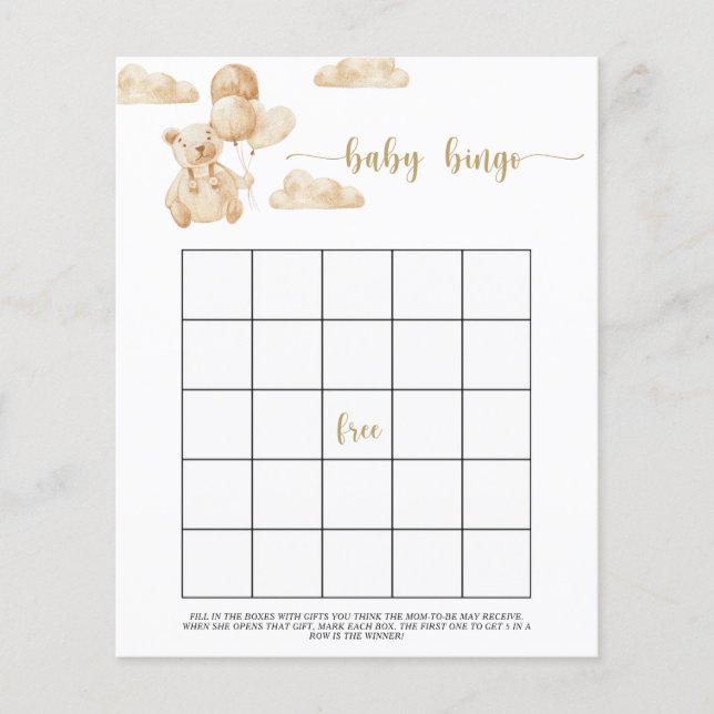 Papier On peut attendre bébé jeu de bingo (Devant)