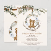 Papier On Peut Attendre ! Invitation au Baby shower budgé (Devant / Derrière)