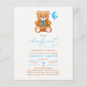 Papier On peut attendre le Baby shower Bleu Balloon Boy (Devant)