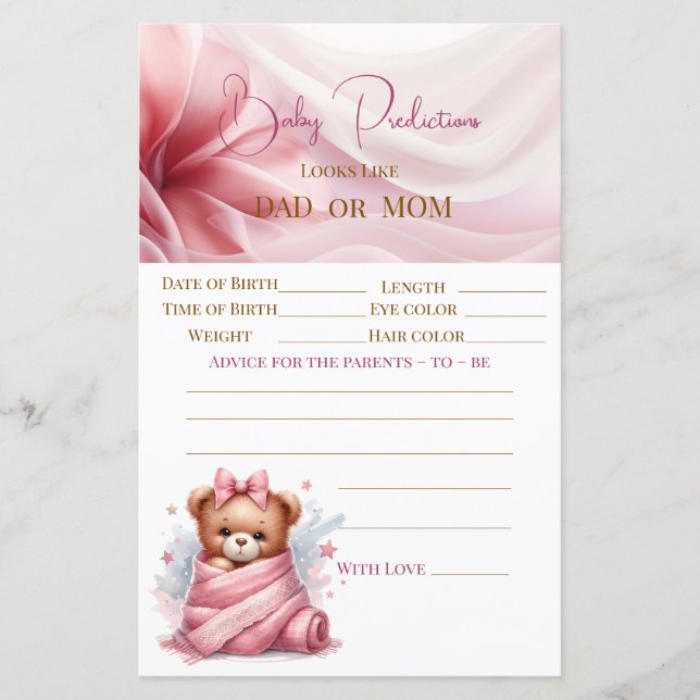 Papier On peut attendre le Baby shower rose (Devant)