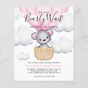 Papier On Peut Attendre Le Baby shower Rose Balloon Girl