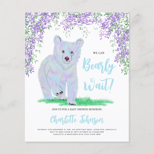 Papier On Peut Attendre L'Ours Bleu Floral Boisé (Devant)