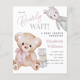 Papier On Peut Attendre Teddy Bear Baby shower