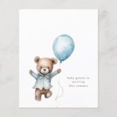 Papier On Peut Attendre Teddy Bear Boys Baby shower (Dos)