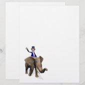 Papier Oncle Sam Riding On Elephant (Devant / Derrière)