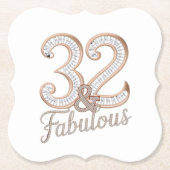 Papier Onderzetter - 32 & Uitstekend (Voorkant)