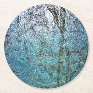 Papier Onderzetter, Abstract blauw decoratief onde Ronde Kartonnen Onderzetter