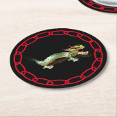 Papier Onderzetter - Dragon en rode ketting (Gebogen)