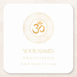 PAPIER ONDERZETTER VISITEKAARTJE: GOLD MANDALA EN 