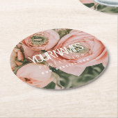 PAPIER ONDERZETTER VISITEKAARTJE : PEONIES (Gebogen)