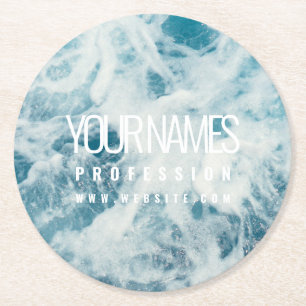 PAPIER ONDERZETTER VISITEKAARTJE : WATER