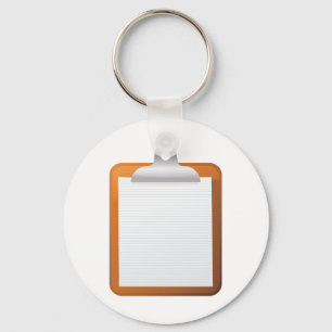 Papier op een klembord sleutelhanger