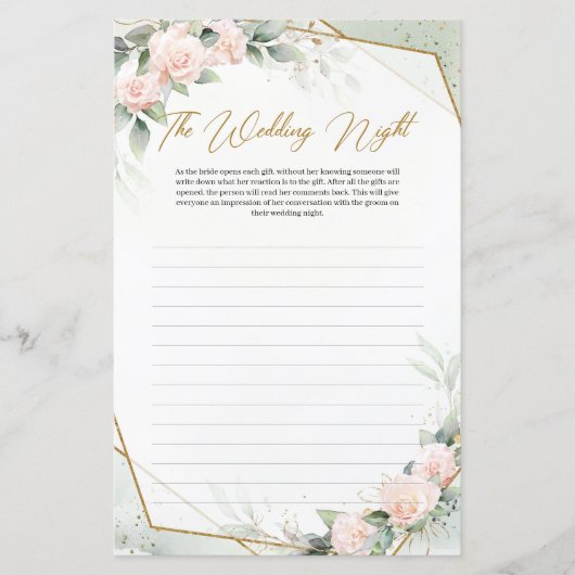 Papier Or de l'eucalyptus rose rose clair La nuit Mariage (Devant)