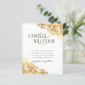 Papier Or dentelle blanche Faire-part de mariage classiqu (Debout devant)