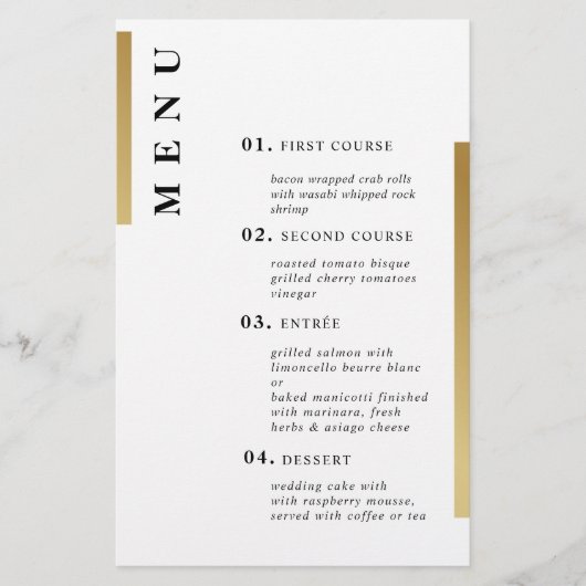 Papier Or et blanc. Mariage de typographie simple officie (Devant)