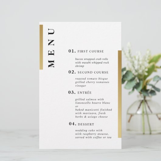 Papier Or et blanc. Mariage de typographie simple officie (Debout devant)