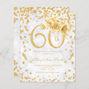 Papier Or Floral 60e anniversaire Glam Marble