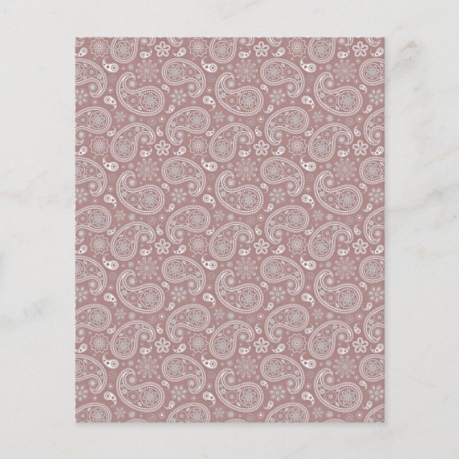 Papier Or rose et paisley blanc (Devant)