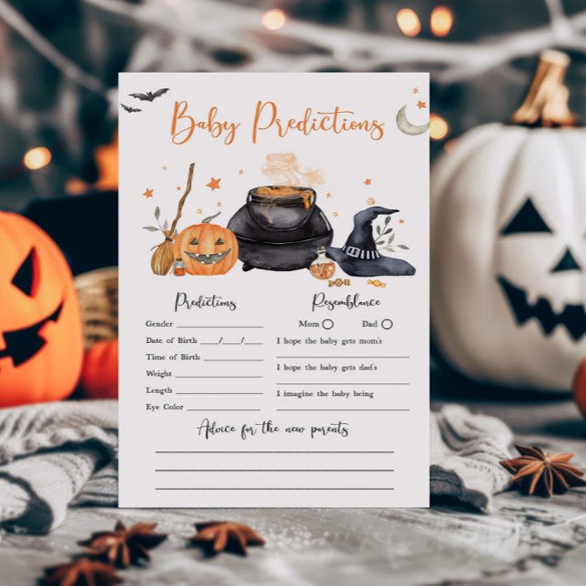 Papier Orange Baby est en train de brasser Baby Predictio (Baby is Brewing Baby Shower Baby Predictions Game)