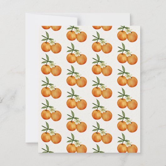 Papier Orange Botanique Faire-part de mariage de verger d (Dos)