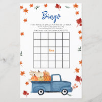 Orange Citrouille Blue Truck Baby shower Bingo Jeu