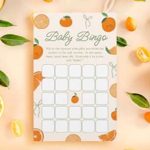 Papier Orange Citrus Little Cutie Baby shower Bingo Jeu