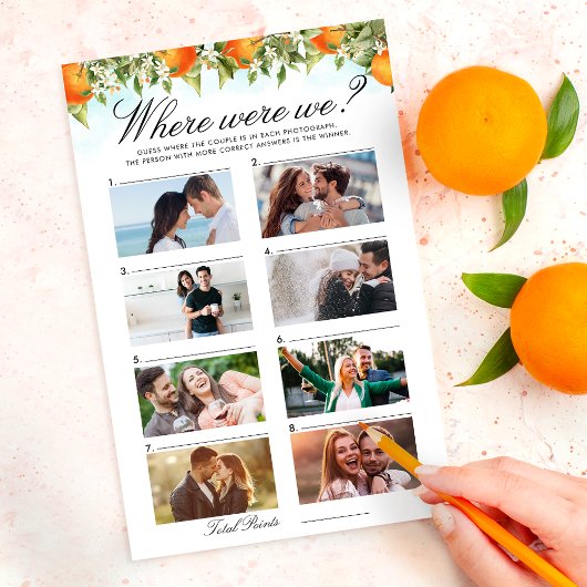 Papier Orange Citrus Où Nous Étions Joués Couple Photos