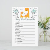 Papier Orange Dinosaur Baby jeu de mots de brouillage (Debout devant)