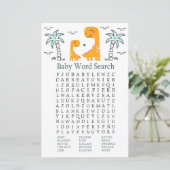 Papier Orange Dinosaur Baby shower Word Recherche Jeu (Debout devant)