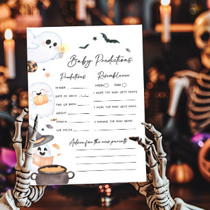 Papier Orange Little Boo Halloween Baby Predictions Jeu
