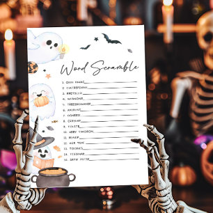 Papier Orange Little Boo Halloween jeu de course de mots
