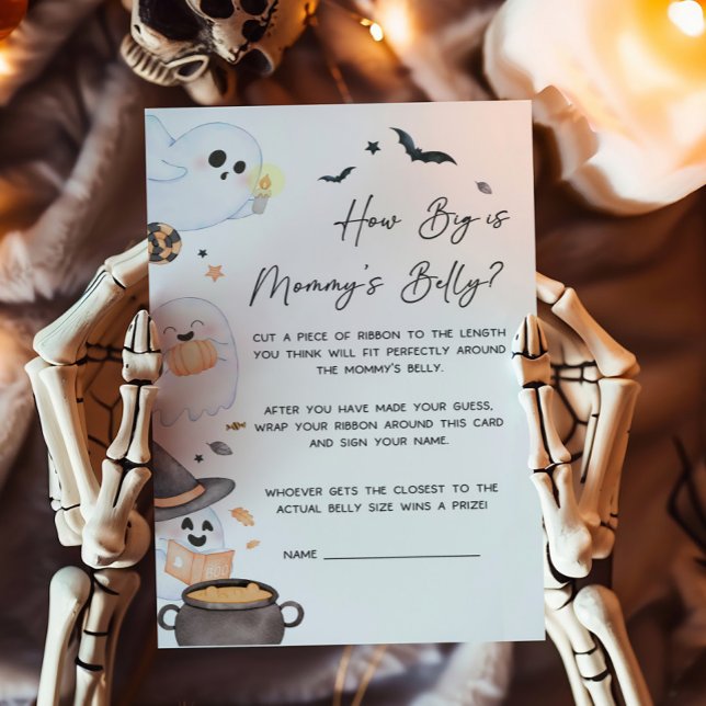 Papier Orange Little Boo How Big is Mommy's Belly Game (Orange Little Boo Baby Shower How Big is Mommy's Belly Game)