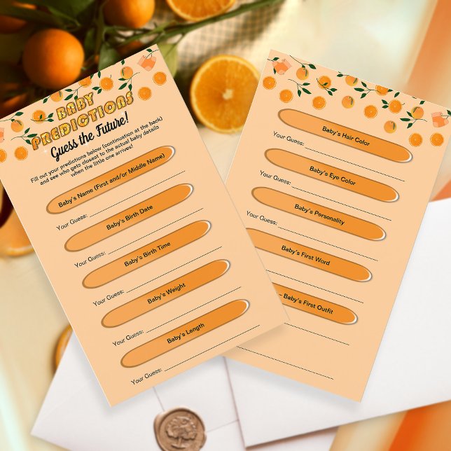Papier Orange Little Cutie Citrus Baby Predictions Jeu (Créateur téléchargé)